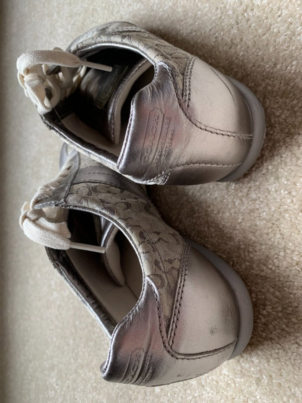 Coach Joss Signature Sneakers Silver Tennis Shoes 7 - Picture 8 of 11